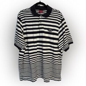 AIR JORDAN // Black and white striped polo top